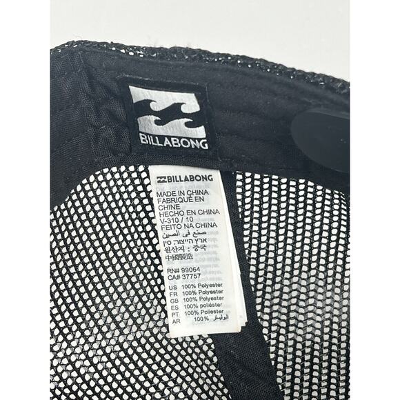 The Golden State California Billabong Black Trucker Mesh Hat Snapback Adjustable - Picture 9 of 10